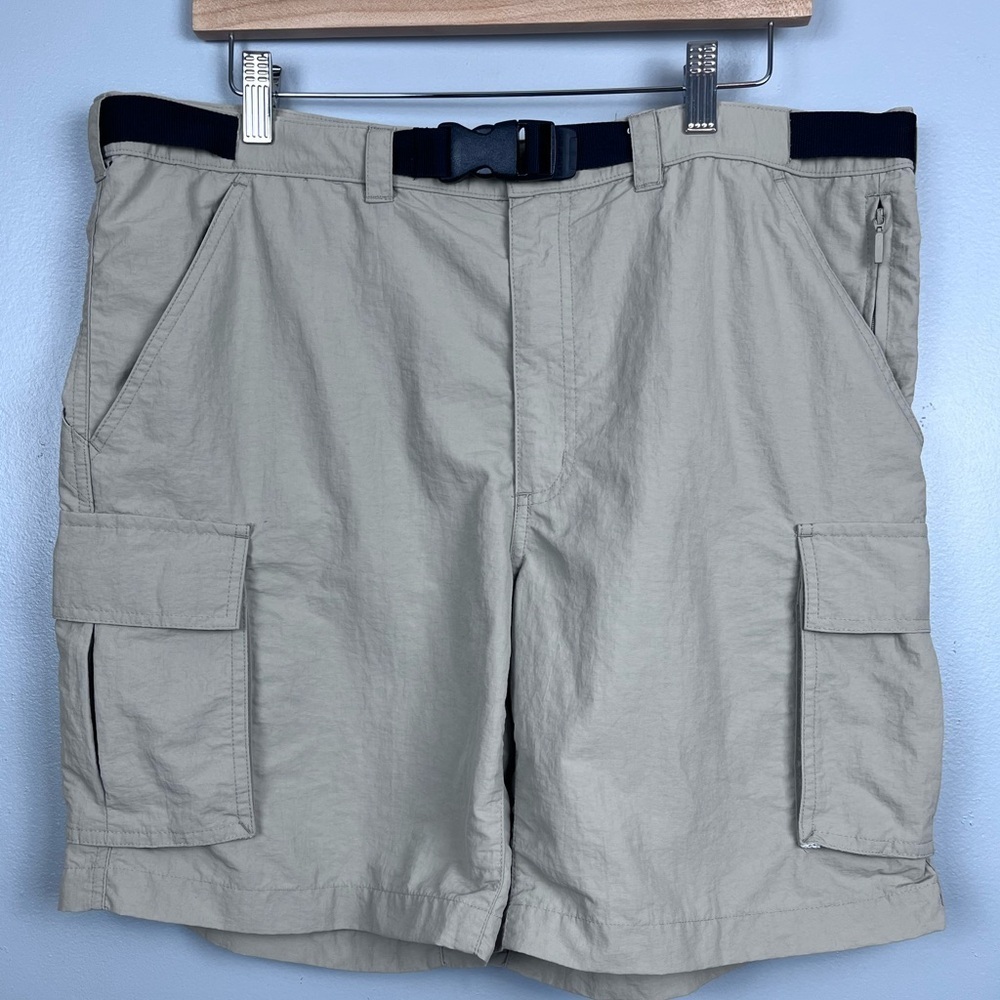 Lands End Men's 100% Nylon Belted Cargo Hiking Shorts Size 34; Outdoor, Camping